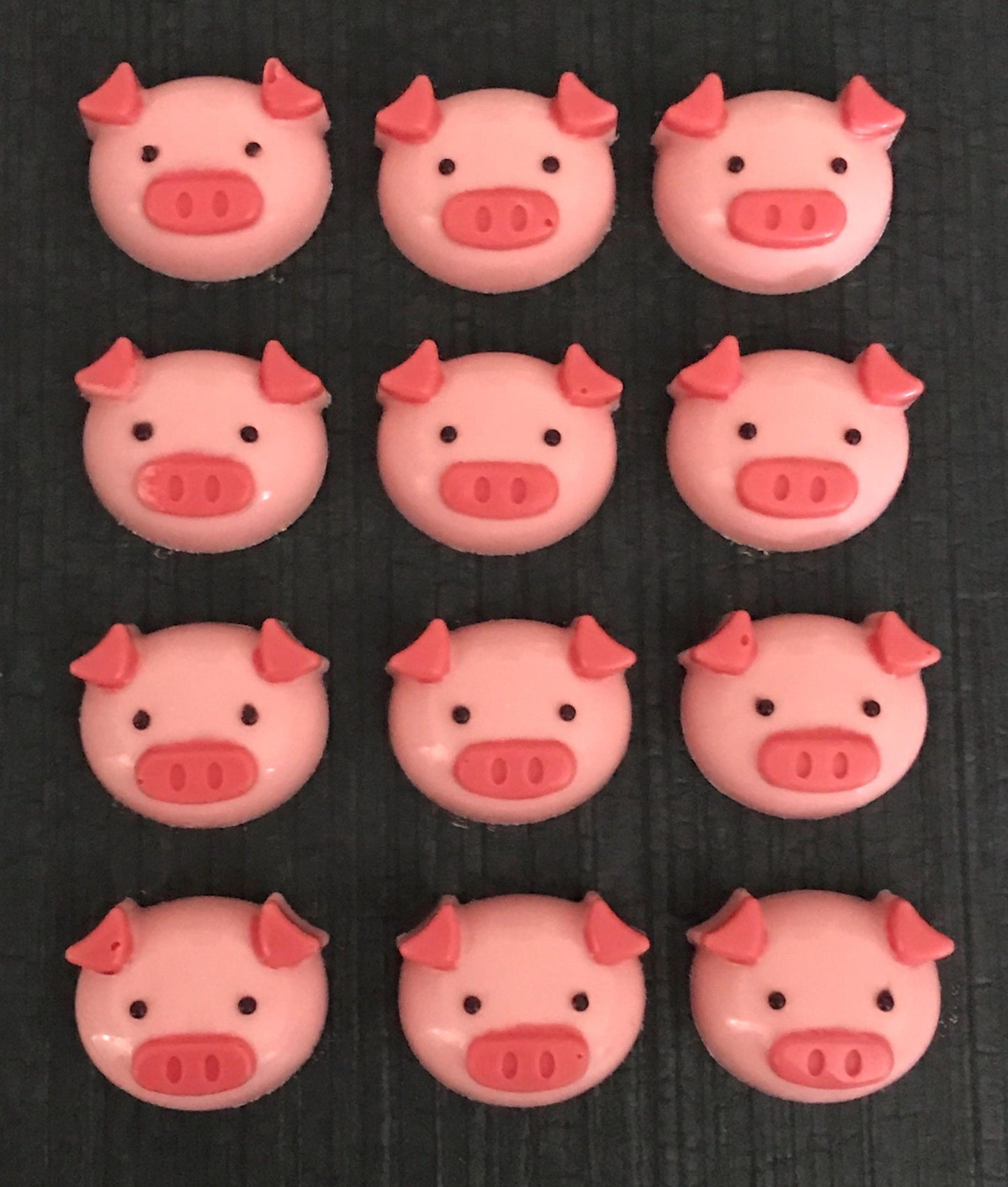 Chocolate Pigs - 12 Pink Pig Cupcake Toppers & Candy Pig Heads Gift Box