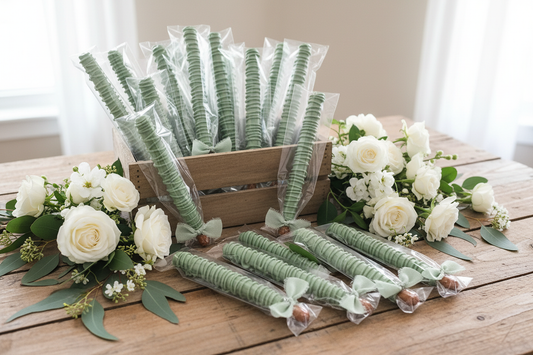 Sage Pretzel Rods Bridal Shower