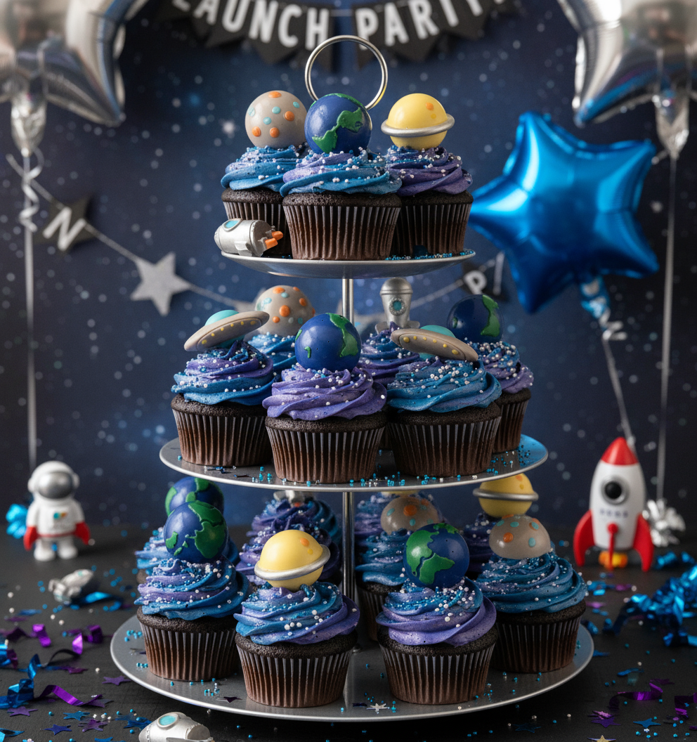 Space Chocolates Cupcake Toppers