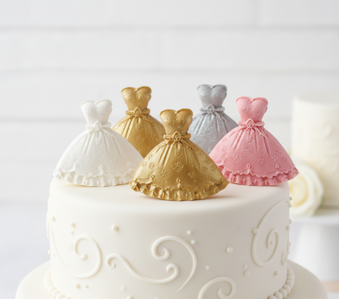 Sparkling Chocolate Party Dresses Wedding Cake